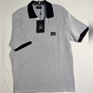 Paul&Shark NWT 3XL black striped Polo shirt.
